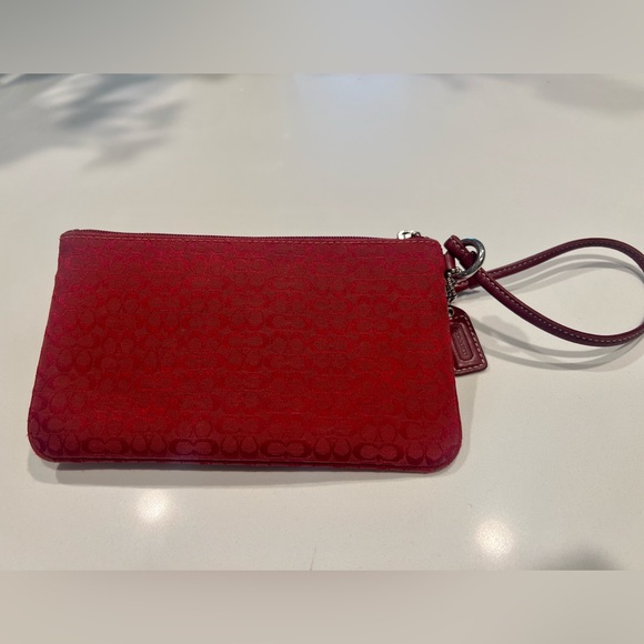 Coach Red Mini "CC" Logo Wristlet - Picture 2 of 4